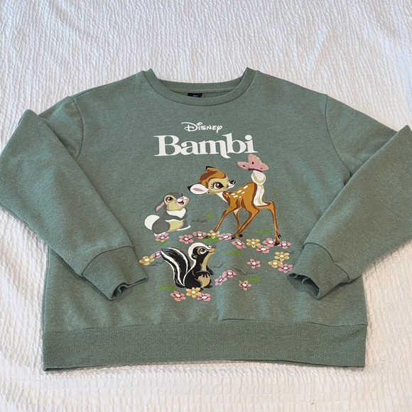Disney Tops - Disney Bambi Women’s Green Sweatshirt